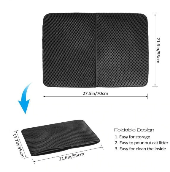 Waterproof Pet Cat Litter Mat with EVA double-layer design