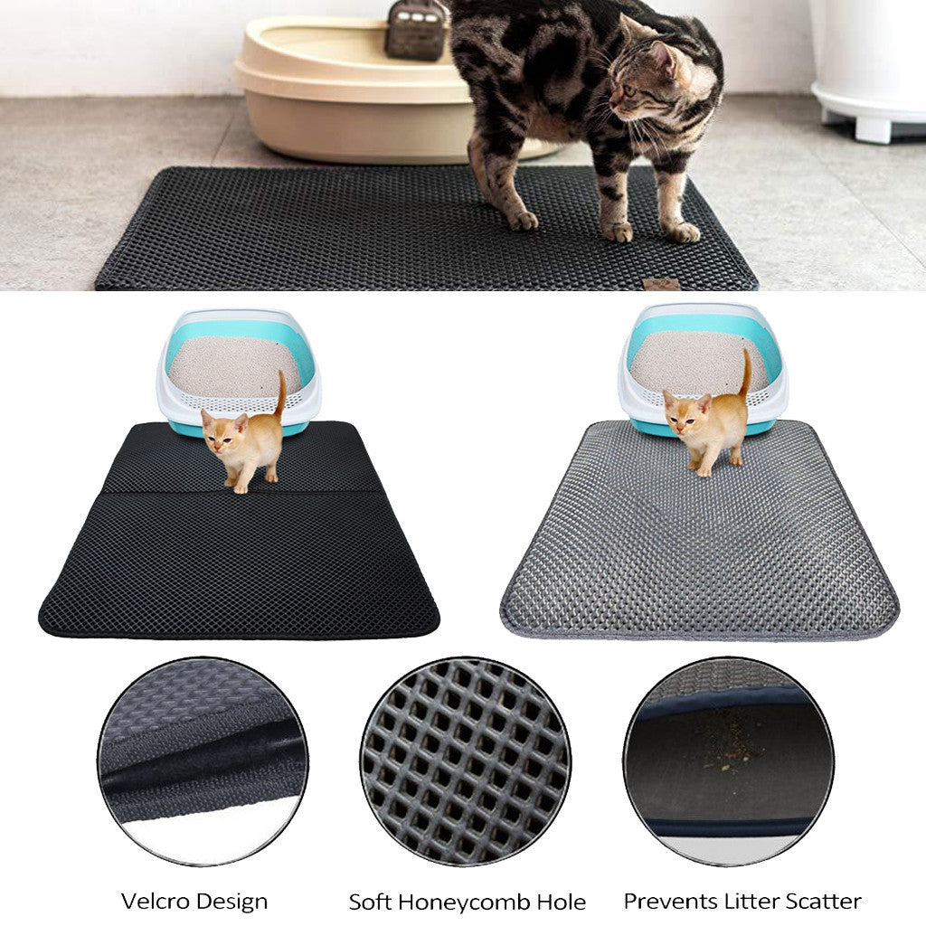 Waterproof Pet Cat Litter Mat with EVA double-layer design